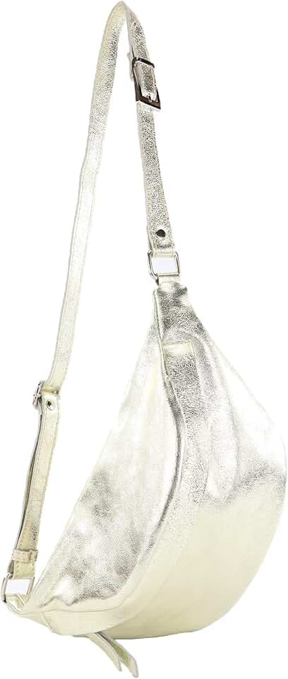 modamoda de T77 Damen Leder Hüfttasche Bauchtasche Crossover Medium Handmade in Italy
