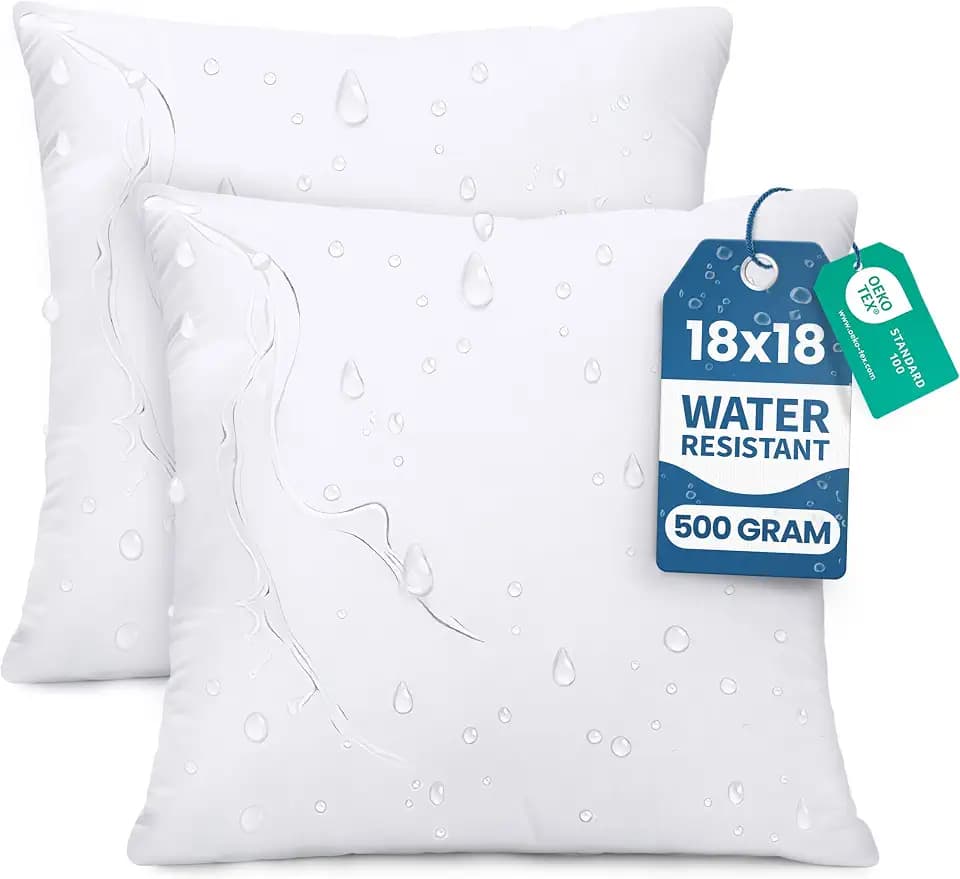 Utopia Bedding 18x18 Outdoor Pillows, Water Resistant Throw Pillows, 2-Pack