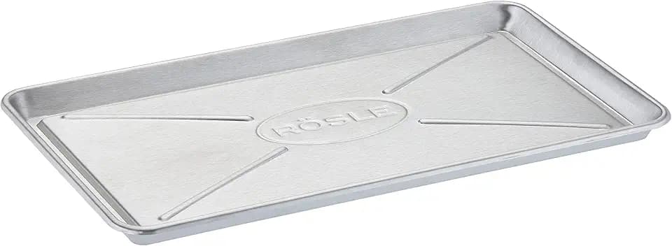 RÖSLE Barbecue Universalschale, Hochwertige Edelstahlschale zum Marinieren, Servieren oder als Tropfschale für Gas- und Kohlegrills, Edelstahl 18/10, Spülmaschinengeeignet, 36 x 20 x 2 cm