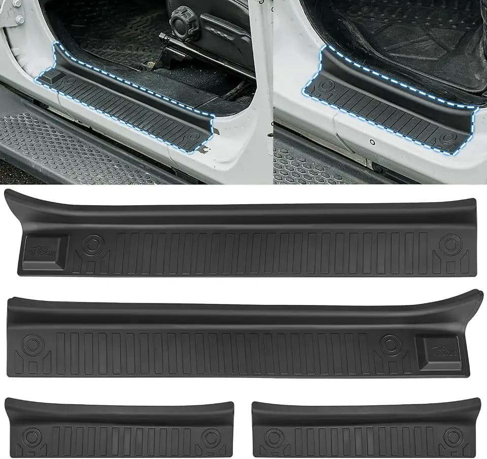 JOYTUTUS Door Sill Guards for 2018-2026 Wrangler JL JLU 4 Doors (4Pcs Set)
