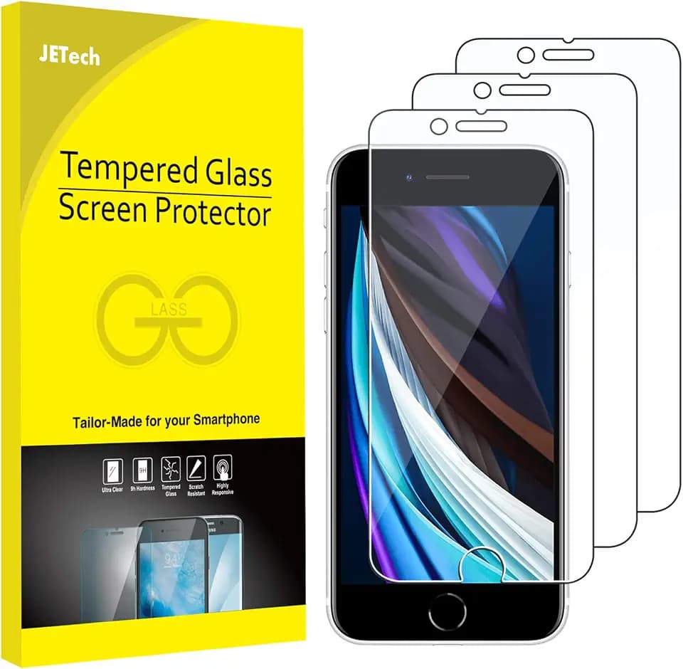 JETech Screen Protector for iPhone SE 3/2 (2022/2020), 3-Pack