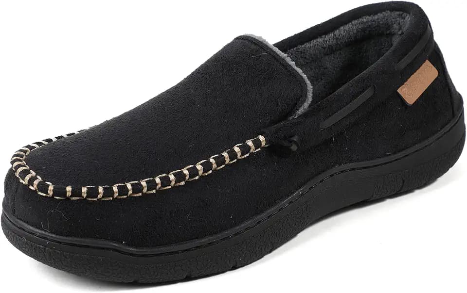 Zigzagger Men's Moccasin Slippers House Shoes Indoor Outdoor