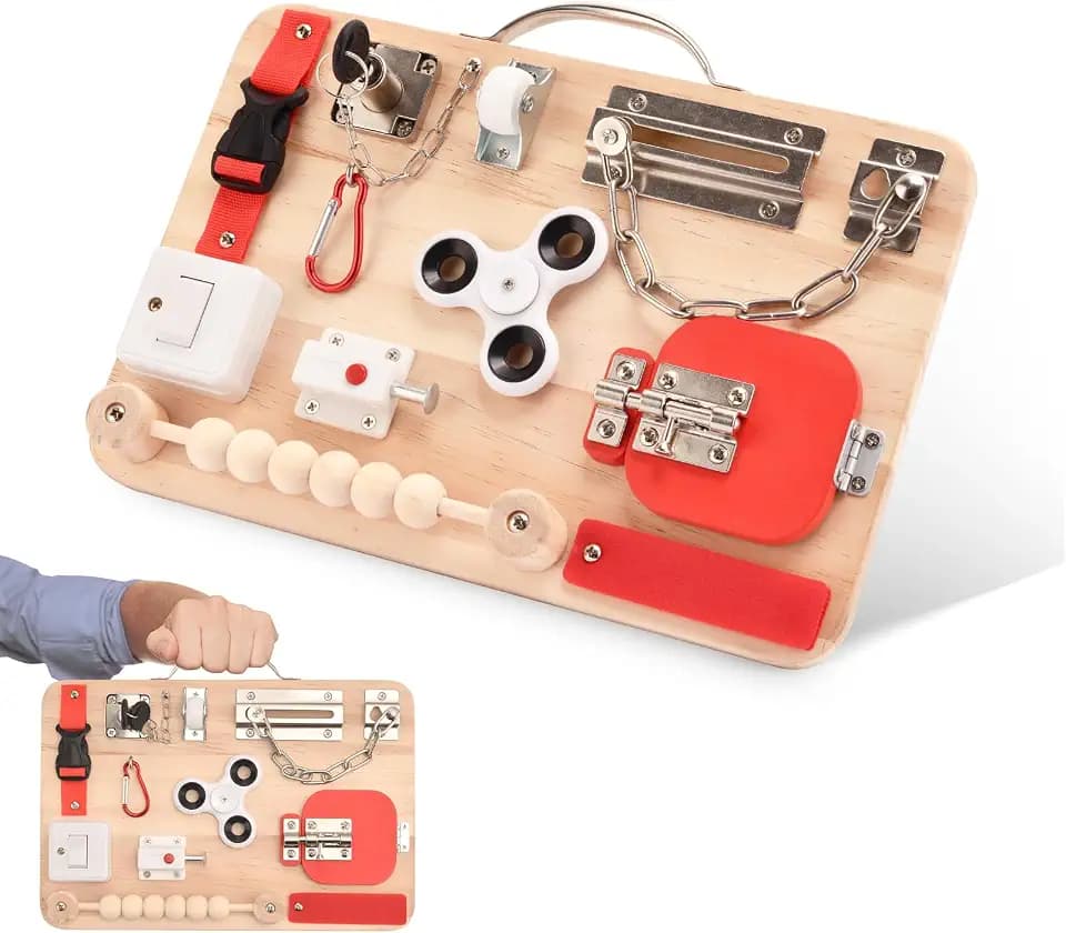 Fidget Board für Demenzkranke – Beschäftigung für Senioren mit Alzheimer – Memory Spiele-Das generationenübergreifende Beschäftigungsboard-Feinmotorik trainieren ADHS-Hilfen Autismus Fidget Spinner