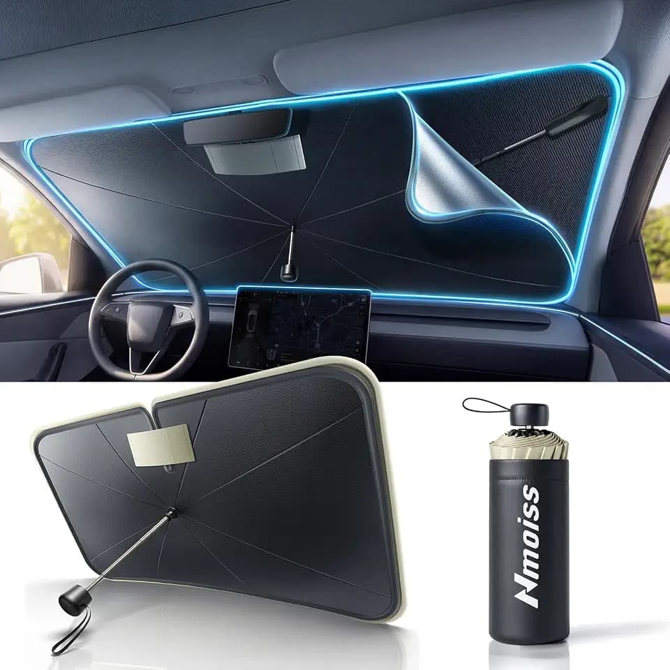 2026 Upgraded Nmoiss True Dual Layer Air Cool Windshield Sun Shade Umbrella