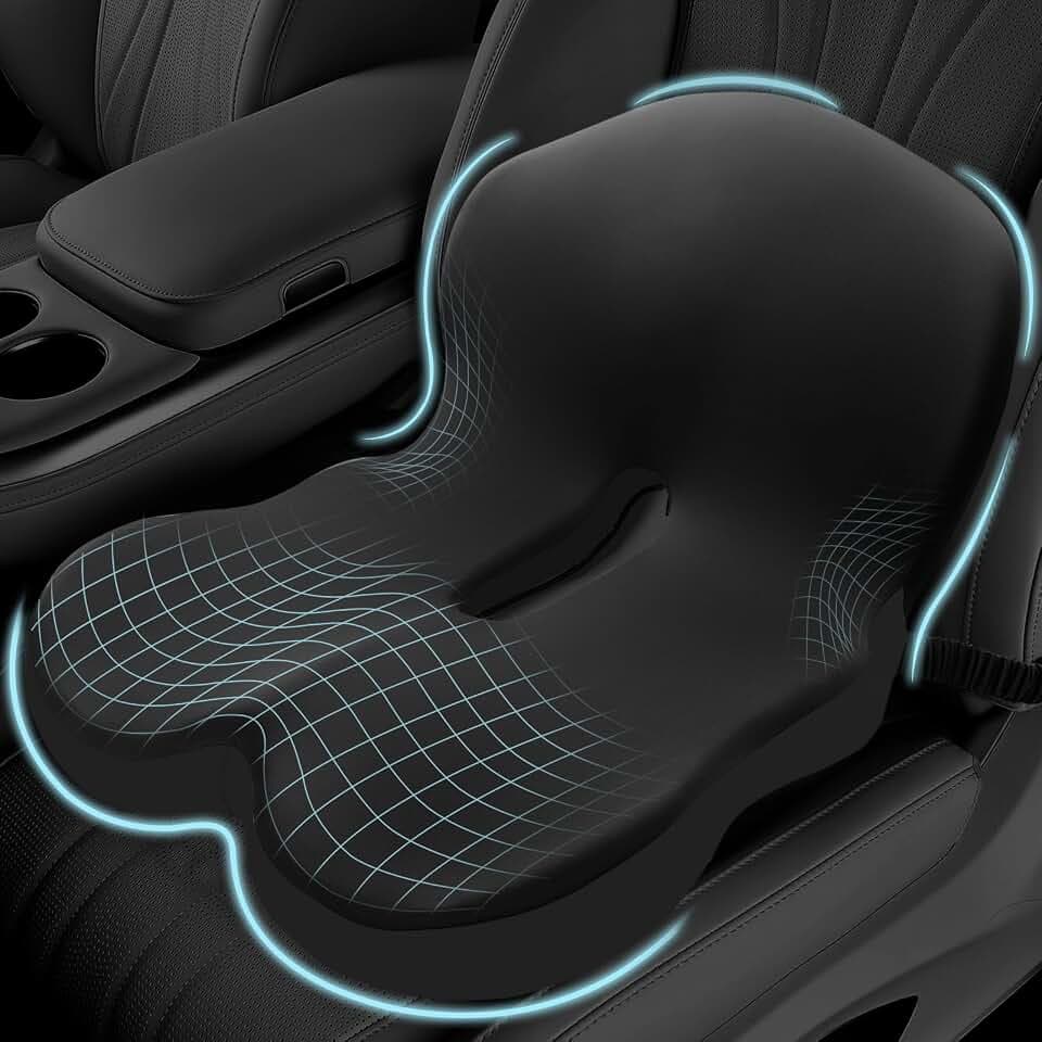 Car Seat Cushion with Lumbar Support Pillow, Seat Cushion for Driving
