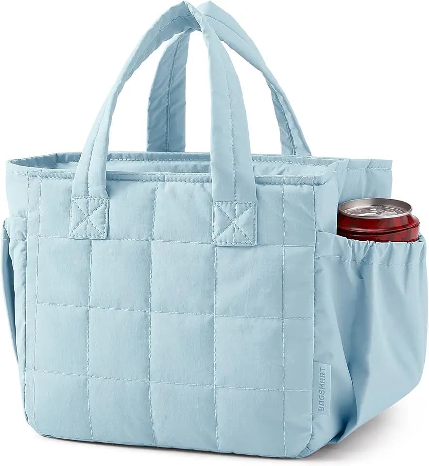 BAGSMART Lunch Bag Women Small Cute Quilted Insulated Leakproof Lightweight