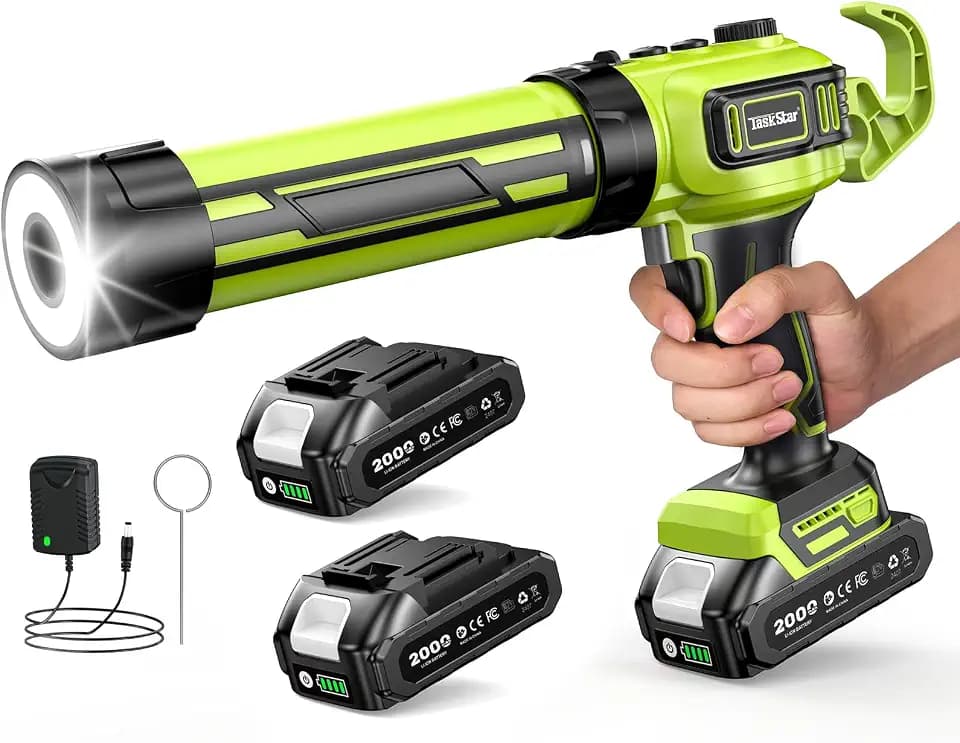 Taskstar Electric Caulking Gun with 2 x 2.0Ah Batteries, Upgraded Brushless