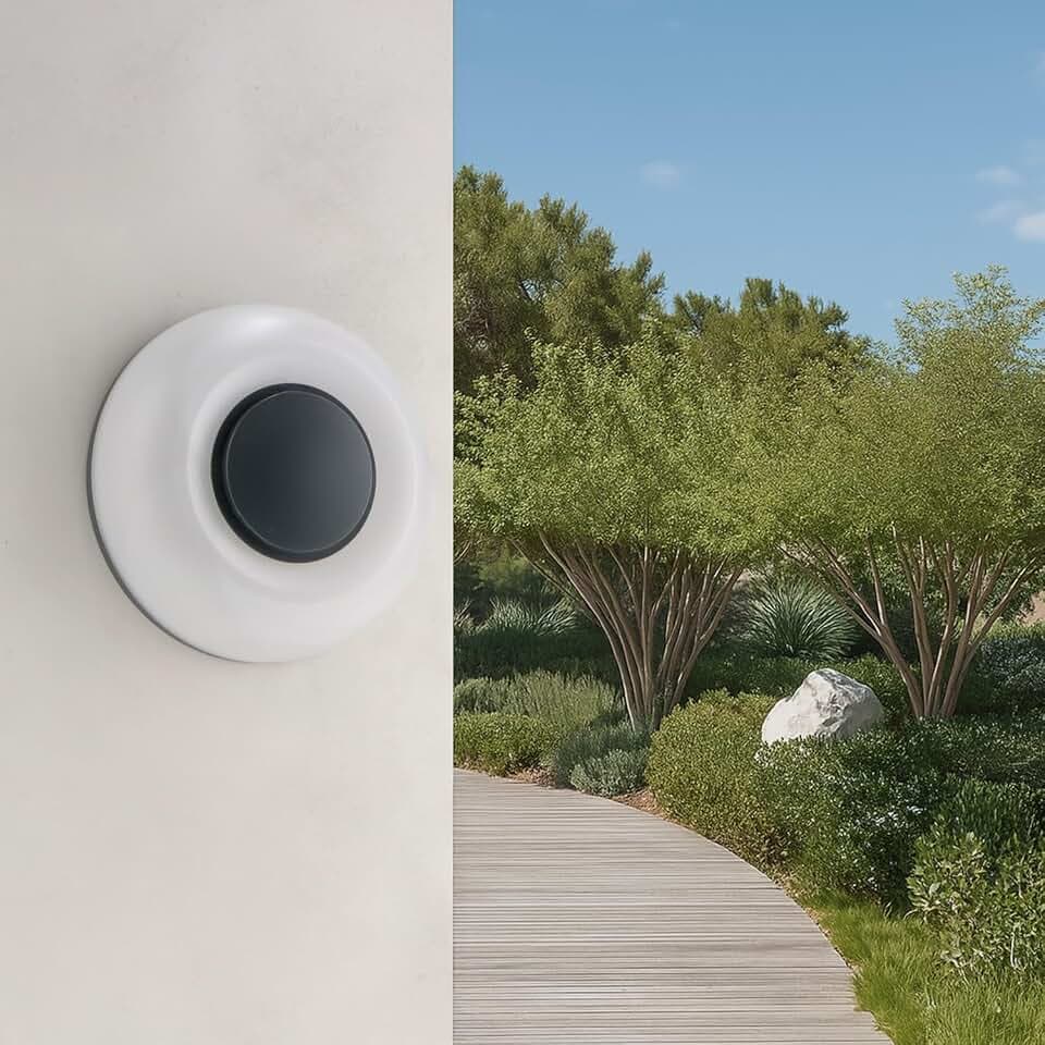 M mimotec Serena LED-Außenleuchte, 20 W, 3CCT, bis zu 2160 Lumen, wasserdicht, IP65, Winkel 120°, graues Finish, PC-Material, ideal für Fassaden und Außenbereich