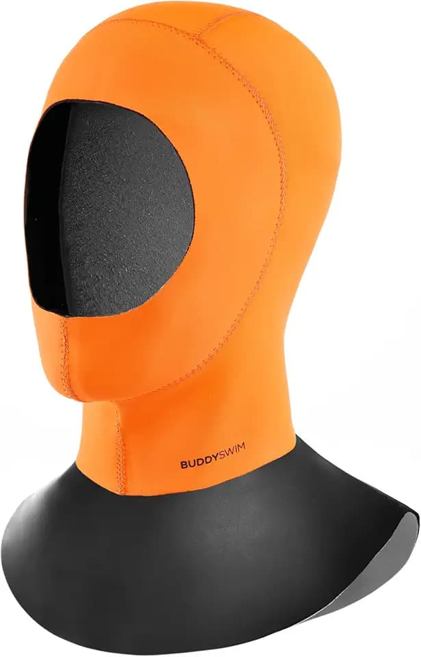 Neoprenhaube, Freiwasser-Schwimmkappe Hood Trilaminate Warmth 2.5mm S (Orange, L, Neoprenhaube 2,5 mm Open Water Schwimmen)