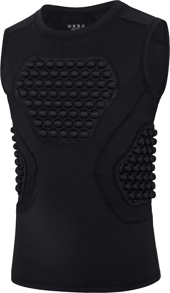 Youth Football Baseball Chest Protector Padded Compression Shirt
