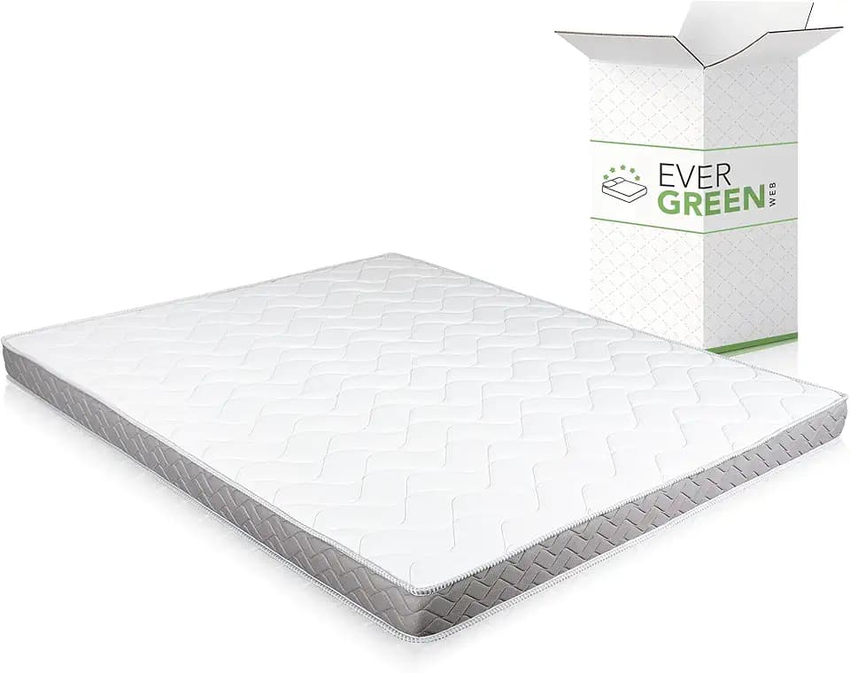 EVERGREENWEB Doppelmatratze für Schlafsofa, 12 cm hoch, orthopädische Wasserschaummatratze, hypoallergene und ergonimische Matratze mit weißem Bezug 140X190 – DAYBED