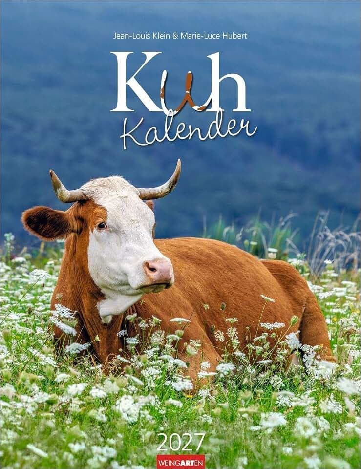 Kuh Kalender 2027: Foto-Wandkalender von den renommierten Tierfotografen Jean-Louis Klein und Marie-Luce Hubert. Süße Kälbchen und ländliche Idylle mit Planer. 30x39 cm