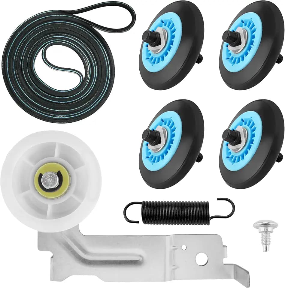 【Upgraded】Dryer Roller Repair Kit Fit for Samsung DV45H7000EW/A2 DV42H5000EW/A3 DVE50R5400V/A3 DV40J3000EW/A2 DVE50M7450W/A3 DV48H7400EW/A2 DV42H5200EP/A3 DV42H5200EW/A3 DVE50R5200W/A3
