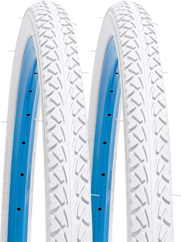 YUNSCM 2-PCS 26" White Bike Tires 26x1.50/36-559 Compatible with City Commuter 26x1.5 26 x 1.50 Road Bicycle Tires (Y-1054)