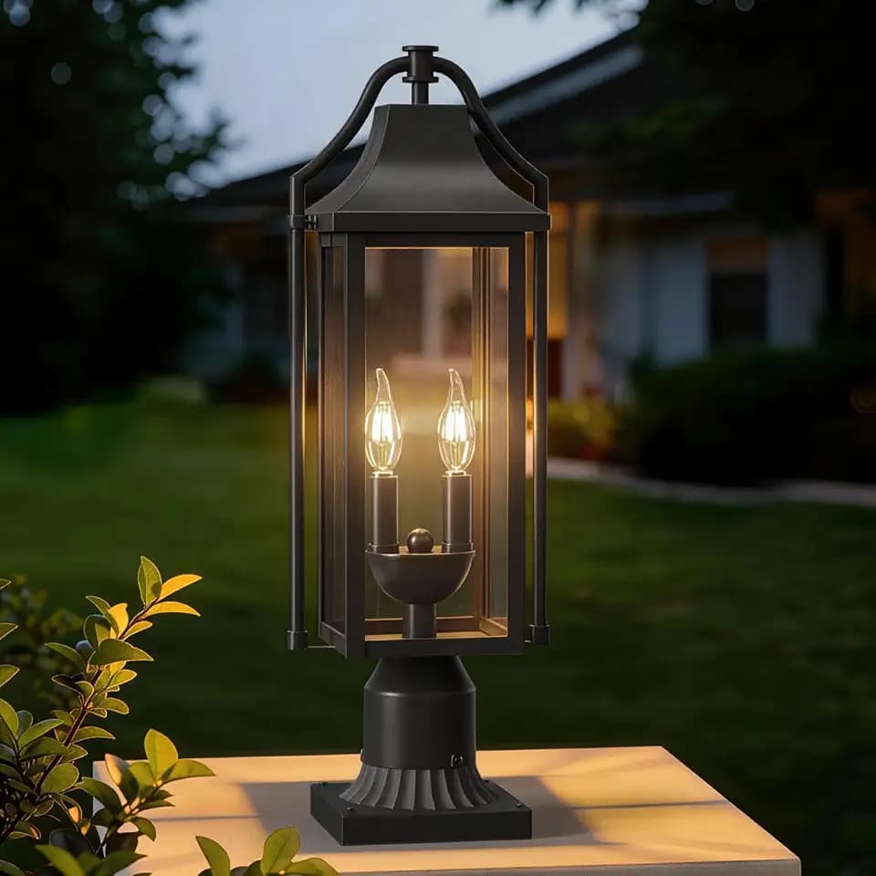 Outdoor Post Lights Waterproof, 23IN Height Lamp Pole Light
