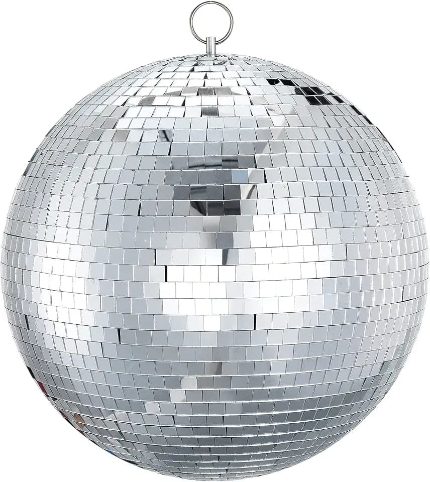 16 Inch Disco Ball Mirror Ball Hanging Ornament for Party Decoration DJ Club Stage Bar Wedding, Silver