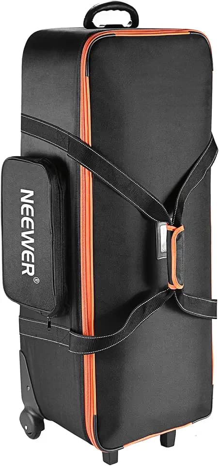 Neewer Photo Studio Equipment Trolley Carry Bag 38"x15"x11"/96x39x29cm with Straps Padded Compartment Wheel, Handle for Light Stand, Tripod, Strobe Light, Umbrella, Photo Studio and Other Accessories