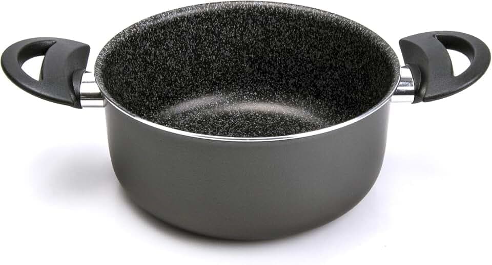 Alluflon Tradition Italien Kasserolle, Aluminium, schwarz, 18 cm