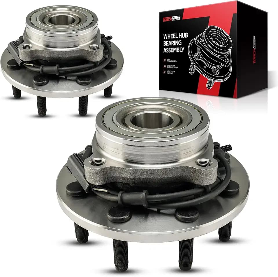 Torchbeam 515061 2 PCS 4WD Front Wheel Bearing & Hub Assembly Fit for 2003-2005 Ram 2500, 2003-2005 Ram 3500 W/ABS 8 Lugs