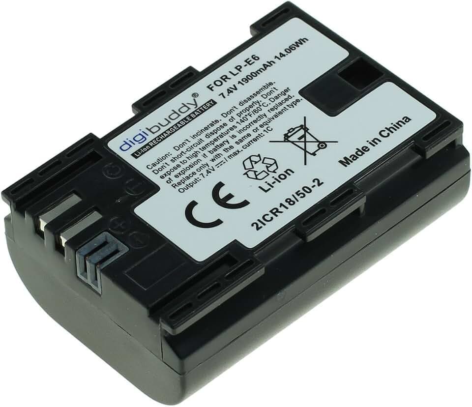 Akku für Canon LP-E6N Li-Ion, 1900 mAh Schwarz