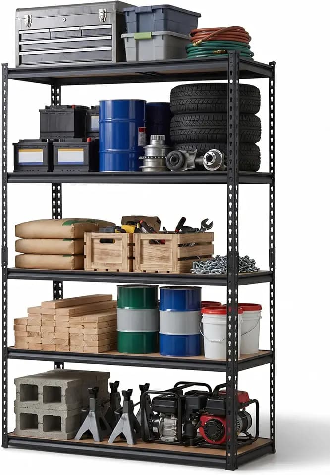 Garvee 5-Tier Storage Shelving Unit, 48" W x 18" D x 72" H, 1500 lbs Load