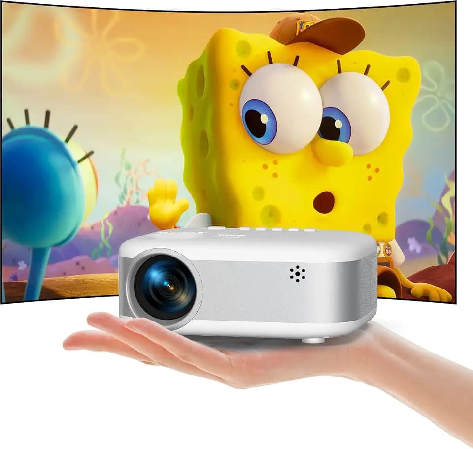 PANSEBA Mini Projector, 2026 Upgraded 1080P HD Projector, Portable Projector with Bluetooth, Movie Projector Compatible with Smartphone/Laptop/TV Stick/HDMI/USB