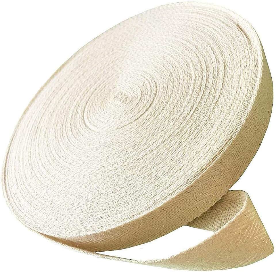Abbaoww 50 Yards Cotton Twill Tape Ribbon 2 Inch for Sewing, Beige