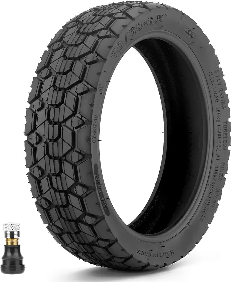 70/60-7.5 Reifen Tubeless Kompatibel mit Segway ZT3 Pro/Ninebot MAX G3 11 Zoll Räder - Offroad & Geländetauglich - 11 Zoll Reifen E Scooter 70/60-7,5 mit Ventil, Langlebig & Rutschfest, 1PCS
