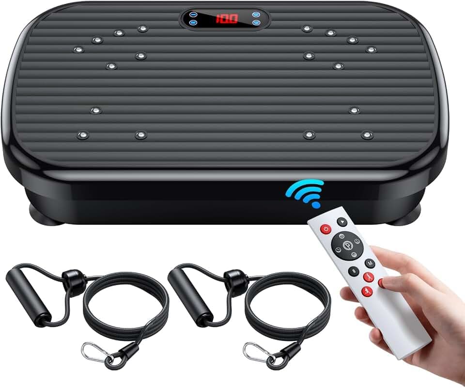 PUREROYI Vibration Plate Exercise Machine with 180 Speeds & 330lbs Capacity