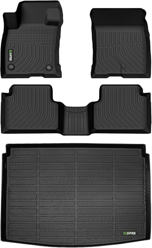 Floor Mats & Cargo Liner Set Fit for 2021-2026 Ford Bronco Sport All Weather Protection TPE Anti-Slip Automotive Full Set Floor Liners Custom Accessories - Black