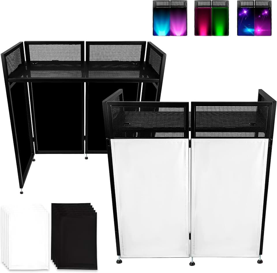 Neoaider DJ Booth Table Station 44"x42"x21", DJ Facade Booth