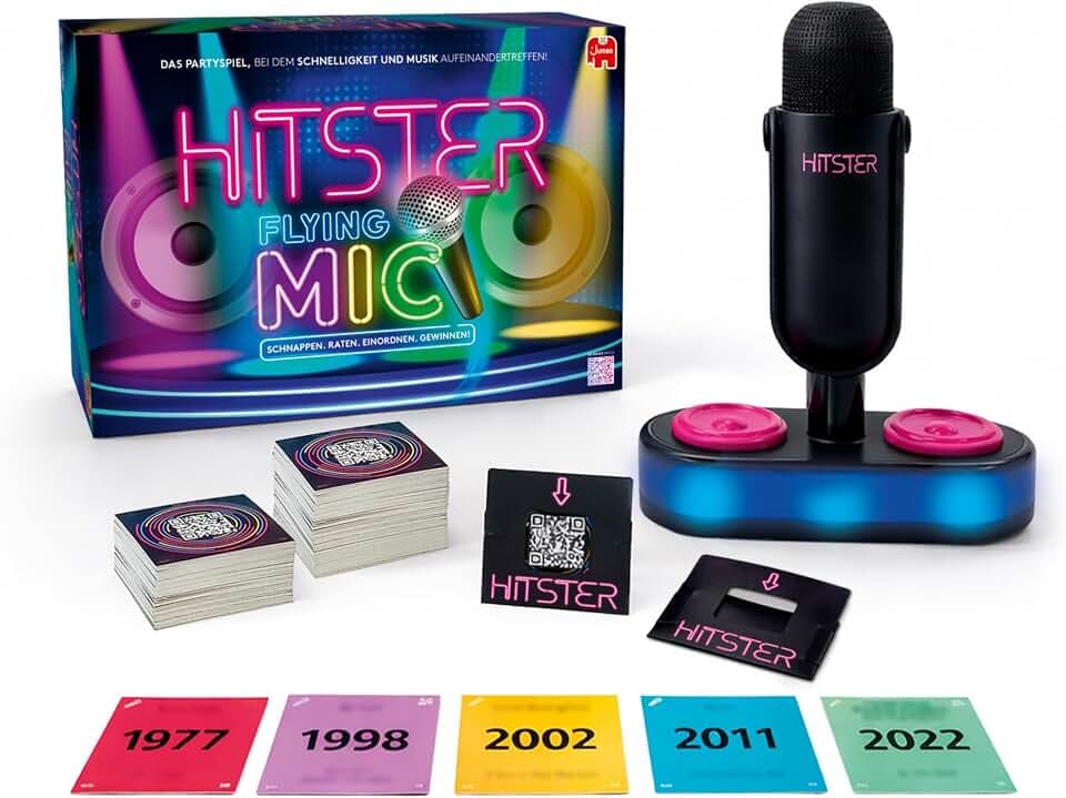 Hitster Flying Mic – Partyspiel für Erwachsene mit 225 Challenges