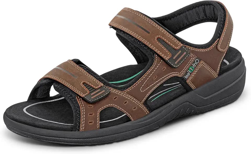 Orthofeet Gemini Orthopedic Men's Leather Sandals