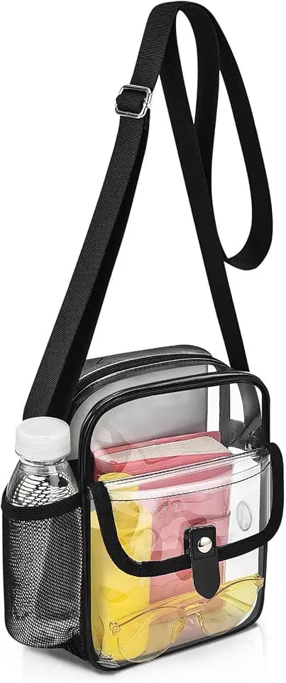 SPODEARS Clear Crossbody Bag for Stadium with Bottle Holder