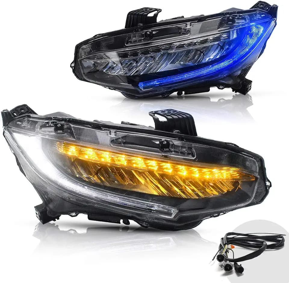 VLAND Headlight for 10TH Gen Honda Civic Sedan/Coupe/Hatchback/Type R 2016-2020