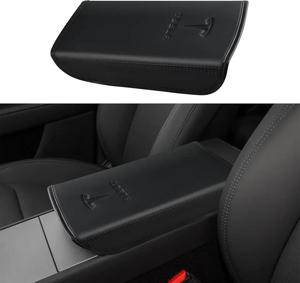 Center Console Armrest Cover Designed for Tesla Model 3 Highland 2024-2027/Model Y Juniper 2025-2027 Refresh,Center Console Accessories for Model 3/Y Interior Accessories 2026 Black