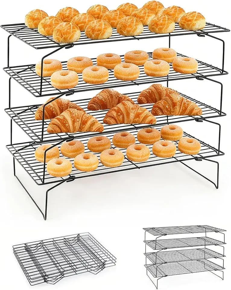 Collapsible Cooling Rack, Stainless Steel Rack for Cookie Baking (4-TIER)