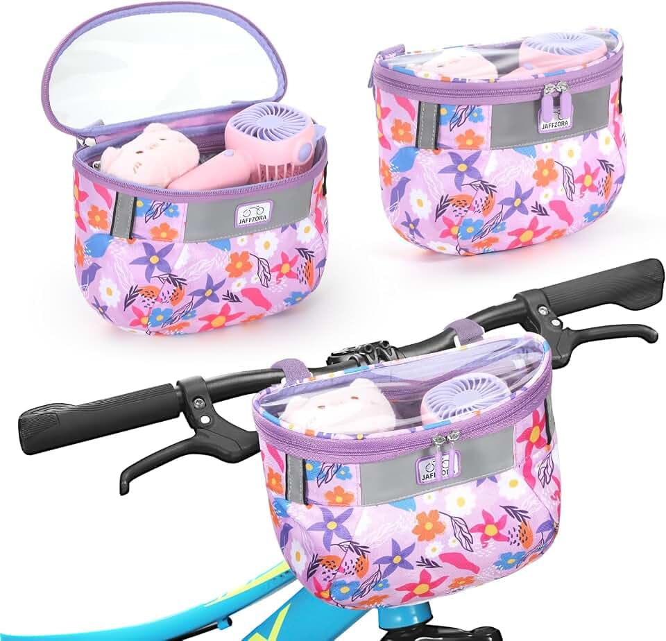 Kinder Fahrradkorb, Vorderrahmen Lenkertasche für Kleinkind Roller Dreirad Fahrrad, Stoff Fahrradkorb für Jungen & Mädchen