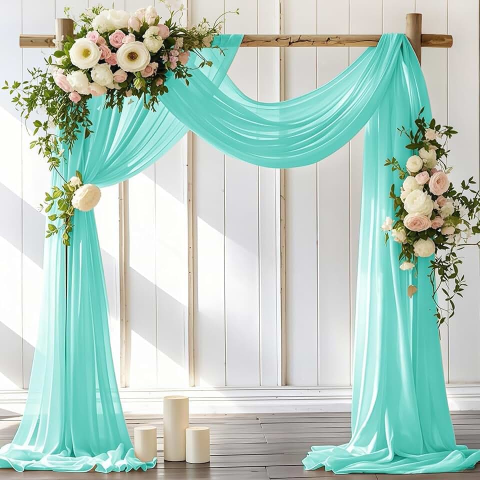 Wedding Arch Draping Fabric 30'' x 18FT Sheer Chiffon Arch Drape Backdrop