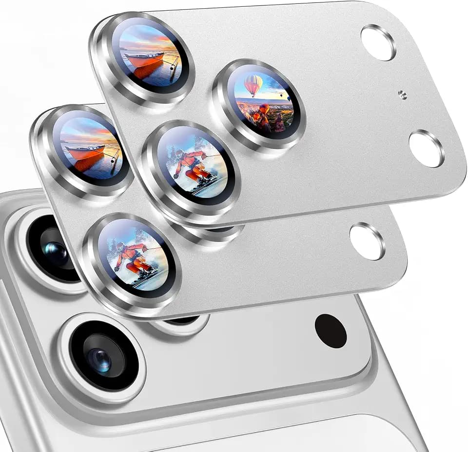 Uyiton for iPhone 17 Pro Max Camera Lens Protector, Metal Frame Glass Cover