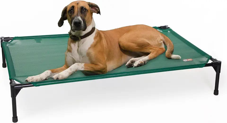 K&H Outdoor Elevated Dog Bed for Medium & Large Pets, Green, 42x30in