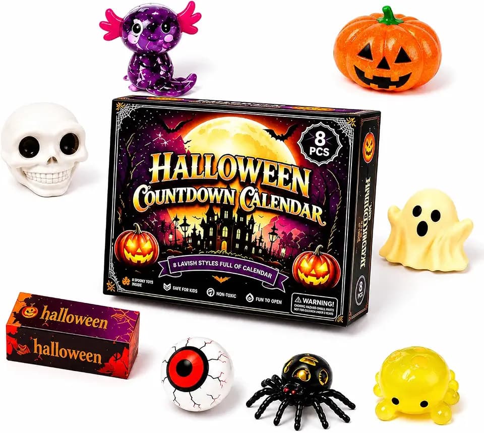8 Stück Squishy Spielzeug fur Halloween, Squishy Fun Box Set, Squishies Squeeze Toys, Slow Rising Squishy Stressbälle Antistressball Antistressbälle Stressball Mitgebsel Geschenke
