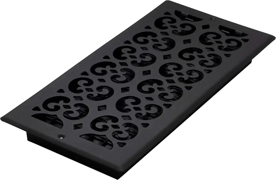 Decor Grates ST614W Scroll Design Wall/Ceiling Register, 6x14, Textured Black
