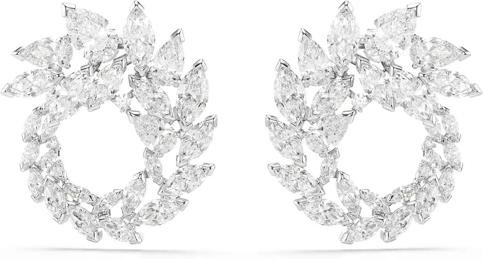 Swarovski Mesmera Creolen, Marquise-Schliff, Weiß, Rhodiniert