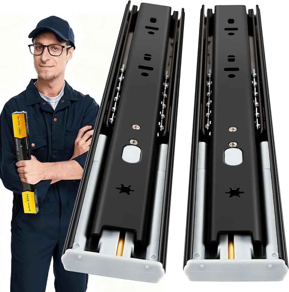 YENUO Soft Close Drawer Slides Full Extension Ball Bearing 12–24 Inch 100LB