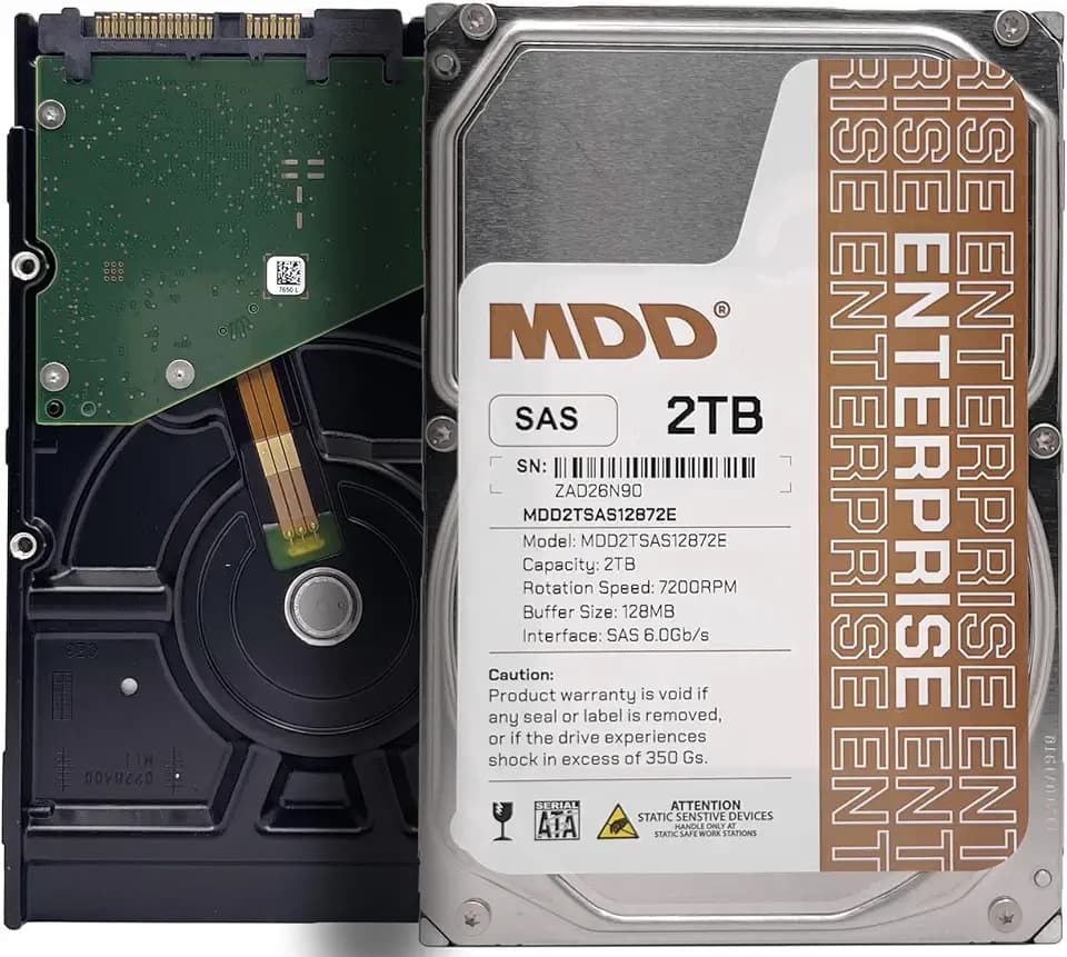 MDD MAXDIGITALDATA 2TB 7200RPM 128MB Cache SAS 6Gb/s 3.5inch Internal Enterprise Hard Drive (MD2TSAS12872E) -[Not a SATA HDD] (Renewed)