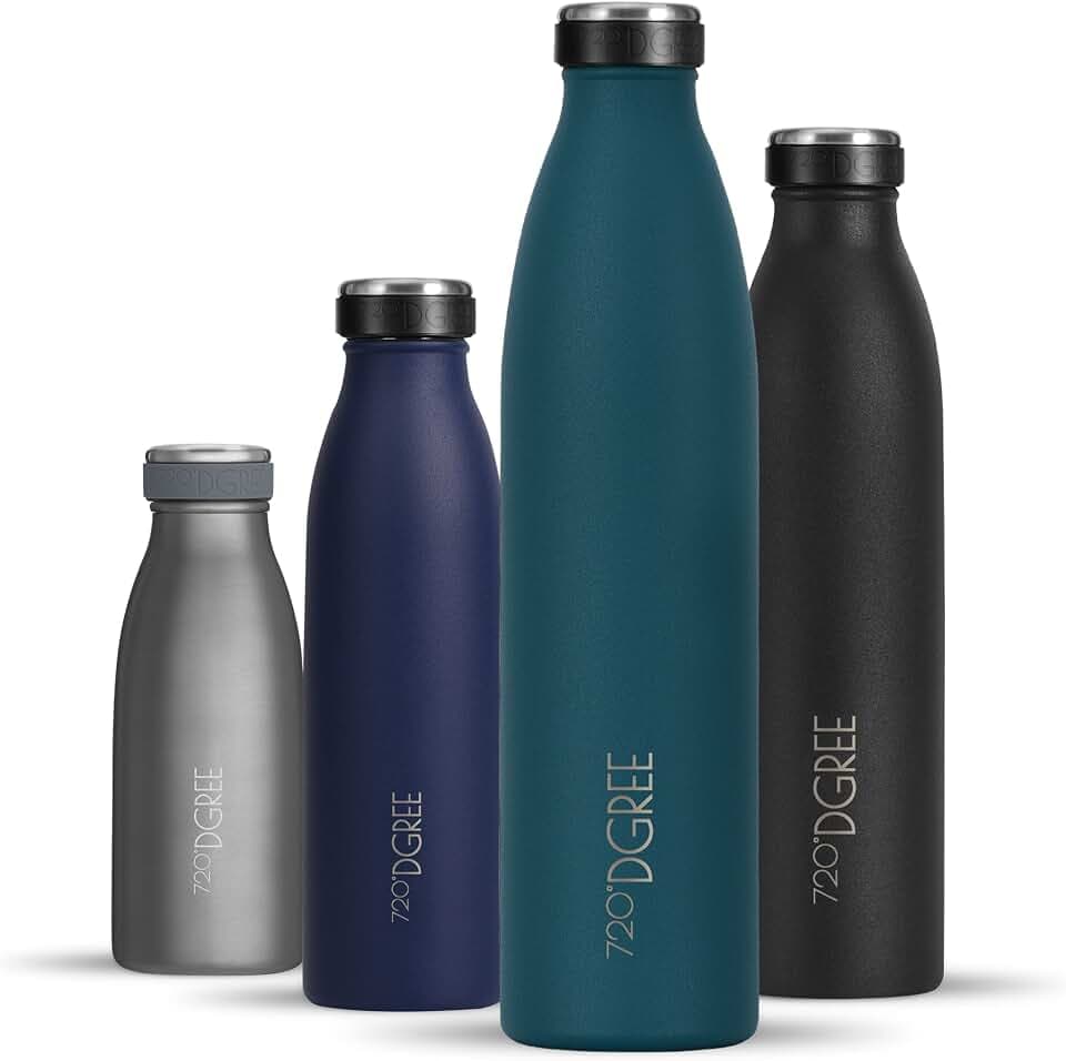 720°DGREE Edelstahl Trinkflasche 1L “milkyBottle” - 12h Heiß, 24h Kalt