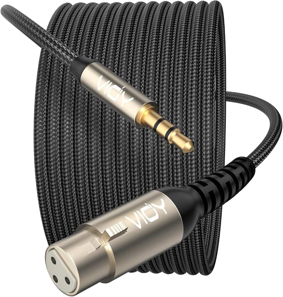 VIOY XLR to 3.5mm Cable 6.6FT, 1/8 TRS Male to XLR Female Unbalanced Cord