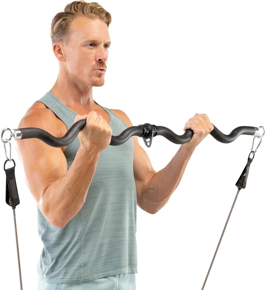 Marcy Deluxe Exercise Curl Bar for Lats, Curls and More for Home Gym Workouts BBEB-7355