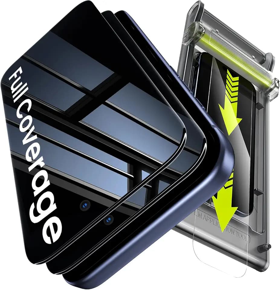 WSKEN Privacy Screen Protector for iPhone 17 Pro Max - Full Coverage Tempered Glass, 24° Anti Spy Private Screen, Auto Alignment Installation Tool, Full Edge Case Friendly Protector